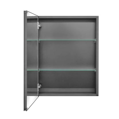 20 x 26 Black Recessed Medicine Cabinet with Mirror & Bathroom Wall Storage | Black Aluminum Bathroom Mirror Cabinet with Adjustable Shelves, Surface Mount Option for Organized Bathroom Vanity Toiletries - size: 20 x 26