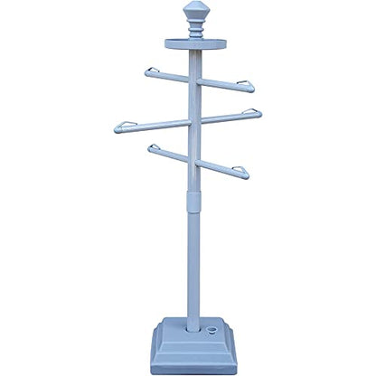 SWIMLINE HYDROTOOLS 89033 Premium Free Standing Poolside Valet Towel Rack Adjustable With Water Weighted Base Three Arms Secure Clips For Outdoors & Indoors Pool Patio Poolside Holder Drying Stand - color: Premium Rack (Gray)
