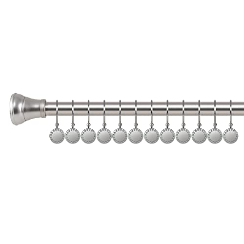 Utopia Alley Shower Hooks, Double Shower Curtain Hooks for Bathroom, Crystal Design, Set of 12 Polished Chrome - color: Chrome
