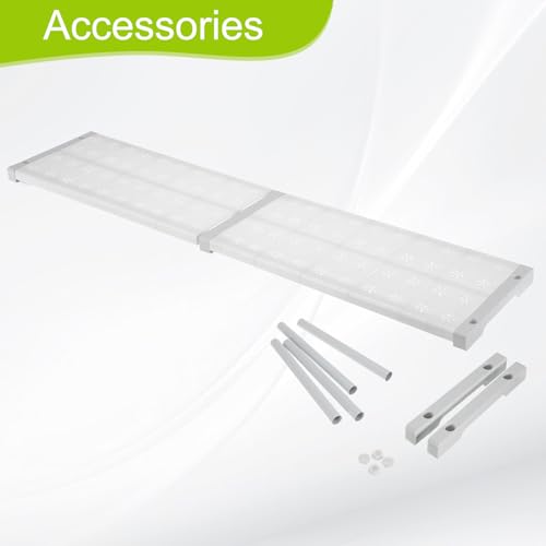 HARFINGTON Expandable Cabinet Tension Shelf 34.25" to 42.52" Adjustable Cabinet Organizer 32" x 9.45" Flower Pattern Table Storage Rack for Wardrobe Cupboard Kitchen Bedroom - size: 87cm to 108cm