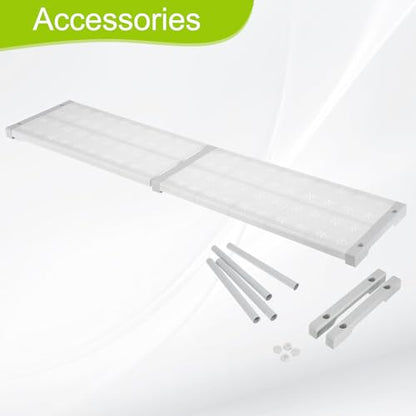 HARFINGTON Expandable Cabinet Tension Shelf 34.25" to 42.52" Adjustable Cabinet Organizer 32" x 9.45" Flower Pattern Table Storage Rack for Wardrobe Cupboard Kitchen Bedroom - size: 87cm to 108cm