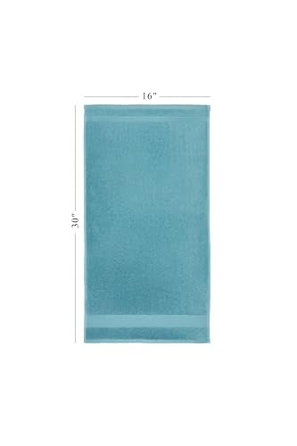 Ozdilek 6-Piece Bath Towel Set, 2 Bath, 2 Hand, 2 Wash, 100% Cotton Turkish Towels, 2 Bath Towels (30x60/550 GSM), 2 Hand Towels (16x30/575 GSM), 2 Washcloths (13x13/600 GSM) (Milky Blue) - color: Milky Blue