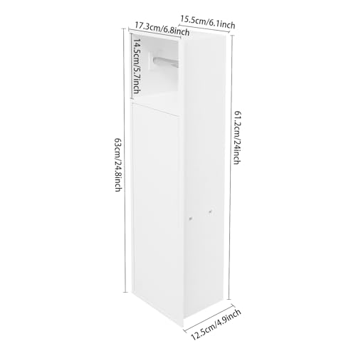 Recessed Toilet Paper Holder, 4 Tiers in Wall Toilet Paper Holder, 304 Stainless Steel Recessed Bathroom Cabinet Tissue Paper Storage Cabinet with Dispenser (White) - color: White