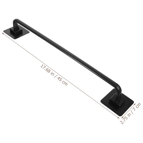 BESPORTBLE Wall-Mounted Towel Bar 45Cm Black Adhesive Bathroom Towel Rack No Drilling for Shower and Toilet