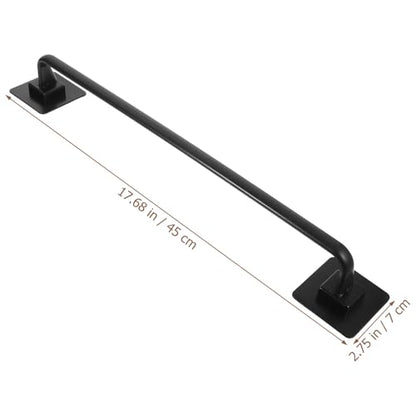 BESPORTBLE Wall-Mounted Towel Bar 45Cm Black Adhesive Bathroom Towel Rack No Drilling for Shower and Toilet