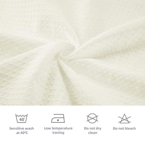 LaCyan Waterproof Waffle Shower Curtain, 258GSM Heavy Duty 3 Piece Set with Clear Liner and 6 Stainless Steel Hooks, Polyester Fabric Shower Curtains for Bathroom, Machine Washable, 36x72 Inch, Cream - color: Cream, size: 36"W x 72"L (Pack of 1)