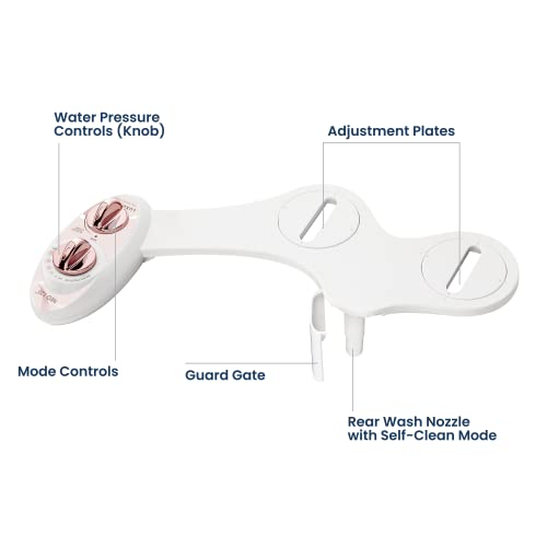 LUXE Bidet NEO 120 - Bidet Attachment for Toilet Seat, Rose Gold | Non-Electric, Single Nozzle, Self-Cleaning, Adjustable Water Pressure, Rear Wash - color: Rose Gold