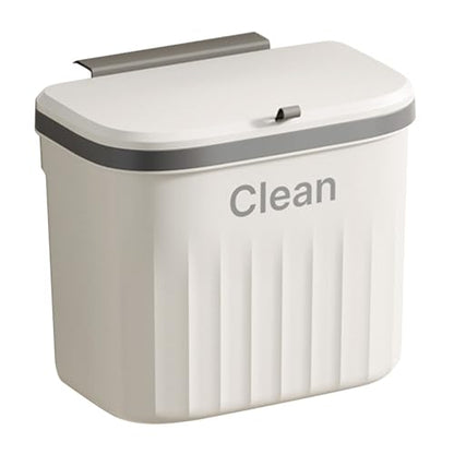 Wall Mounted Trash Can Bin with Lid Waste Bin 8.5/12L Kitchen Hanging Trash Bin Garbage Recycle Dustbin Rubbish Bins Garbage Basket for Bathroom, White, large