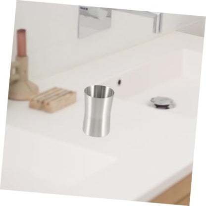 Multi-Functional Toothbrush Cup with Smooth Edge Food Grade Stainless Steel Mouthwash Holder for Bathroom Essentials Travel Tumbler for Rinsing and Organizing