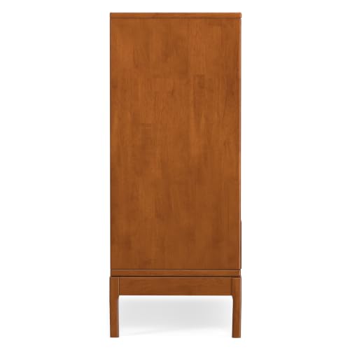 SIMPLIHOME Lowry 39" Wide Veneer and Metal Cabinet in Walnut Veneer - color: Teak Brown, size: 48 inch