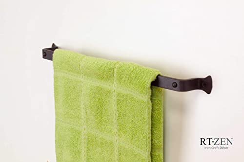 Farmhouse Bathroom Towel Holder Wall Mount, Matte Black Decoration | Wrought Iron Metal Towel Bar Rod, Handmade Home Decor Kitchen Hanger Organizer (17'' - Fits 14 Inch Towels) - size: Medium, style: Hammer-Nail