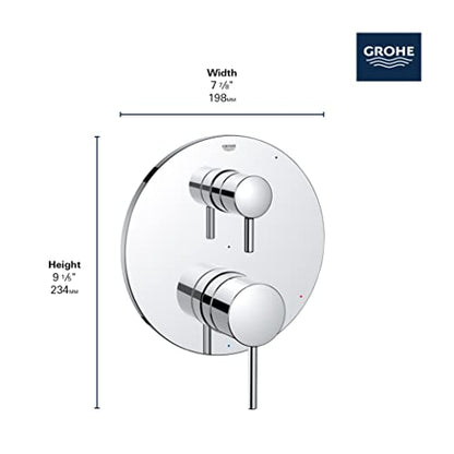 GROHE 29431000 Timeless 2-Handle Pressure Balance Shower Set, Starlight Chrome - color: StarLight Chrome