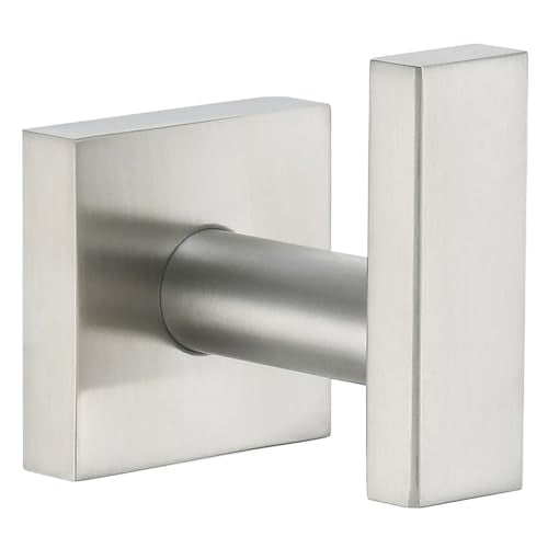 Angle Simple Towel Hook Brushed Nickel, Robe Coat Hand Towel Holder | Rustproof SUS304 Stainless Steel, Square Hook for Bathroom Shower Closet, Solid and Heavy Duty, Screws Mounted - color: Brushed Nickel