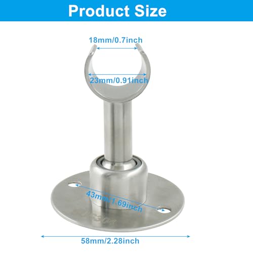 Shower Head Holder, Stainless Steel, Silver | Handheld Shower Head Bracket, Adjustable, Wall Mount