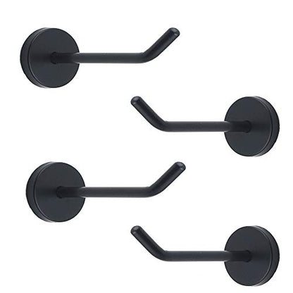 Classic Black Stainless Steel Heavy Duty Coat Hook, Durable Robe Hanger Wall Mount Hook, Perfect Touch Your Bathroom, Bedroom, Closets, Wardrobe, Kitchen (5", 4 PCS) - size: 5", 4 PCS