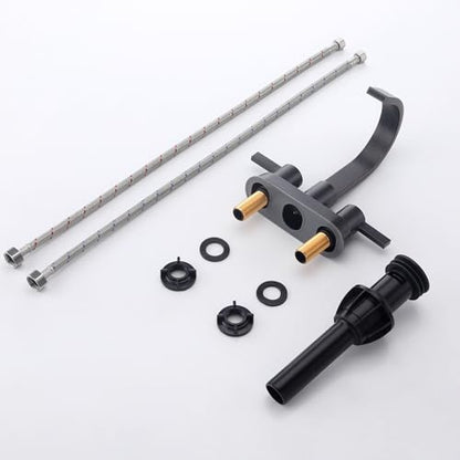 Oil Rubbed Bronze Bathroom Faucet 3 Hole, Senhozi 4 Inch Centerset Bathroom Faucet with Pop up Drain and 2 Supply Lines, Waterfall Bathroom Faucet Modern Faucet Bathroom, SE-0048-ORB - color: Oil Rubbed Bronze