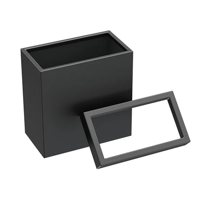 Gatco Small Bathroom Trash Can with Lid, Rectangle 3 Gallon Stainless Steel Wastebasket, Under Sink, Matte Black, for Bathroom, Bedroom, Office (1918) - color: Matte Black