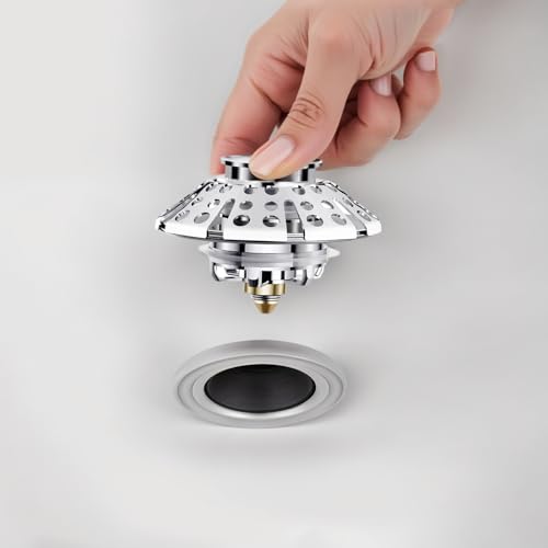 Copper Bathtub Drain Stopper Universal Tub Drain Plug Replacement Compatible with Drain Hole for Bathtub Drain Assembly - color: Silver, size: 4.3 Inch
