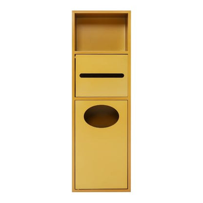 Stainless Steel Shower Niche, 7.9" X 5.3" X 24.8" Recessed Shower Storage Cabinet, 44.09 Lbs Load-Bearing Capacity Wall-Mounted Tissue Paper Roll Rack Dispenser with Trash Can (Gold) - color: Gold