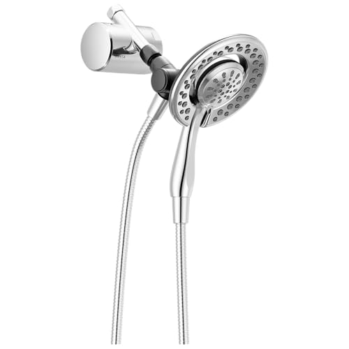 Delta Faucet 4-Setting In2ition 2-in-1 Dual Shower Head with Clarifi Standard Shower Filter Attachment and Filter, Chrome Shower Head with Filter, Filtered Shower Head, Chrome 7SF110B - color: Chrome