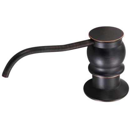Brass Kitchen Soap Dispenser, Oil Rubbed Bronze in Sink Liquid Dish Soap Dispenser with High Capacity 500ML （17oz） ABS Bottle, Under Sink Hand Metal Dispenser Pump - color: Oil Rubbed Bronze, size: Without Hose