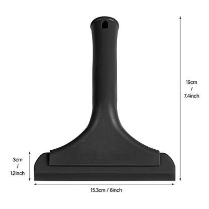 Small Silicone Squeegee Window Shower Squeegee Tool,Auto Water Blade for Car Windshield, Window, Mirror, Glass Door,Bathroom - color: Black+black