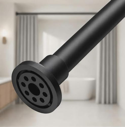 ALLZONE Shower Curtain Rod Spring, 28-42 Inch Heavy Duty Tension Rods No Drilling, Anti-Slip Shower Rods, Adjustable Tension Curtain Rod for Window/Bathroom/Closet, Black - color: Black, size: 28-42 Inches
