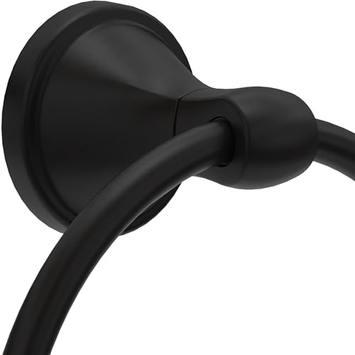 Delta Faucet Becker (1-Pack) Hand Towel Holder, Matte Black, Ring for Bathroom or Kitchen Sink, Wall Mounted BCK46-MB - color: Matte Black