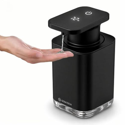 Automatic Soap Dispenser with Digital Display, Touchless Sensor, USB-C Rechargeable, No Drip Pump, 3-Level Adjustable, IPX5 Waterproof, 450ml Capacity – Modern Bathroom & Kitchen Countertop (Black) - color: Black