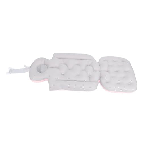 Bathtub Full Body Mat Non Slip Breathable, Soft Supportive Bath Pillow, Comfortable Tub Cushion for Adult, Relaxing Bathing Experience, Lightweight + Antislip, 33.86x14.57in (Pink) - color: Pink
