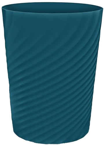 DAJITRE 1.8 Gallon Small Trash Can Wastebasket Recycling Bin Slim Profile for Compact Spaces Bathroom, Office, Bedroom, Kitchen (1.8 Gallon, Navy) - color: navy, size: 1 Pack