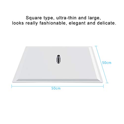 20 Inch Stainless Steel Rain Shower Head, Rainfall Bathroom Top Sprayer with Heat Silicone Nozzles, Screw Installation, for Home or Hotel