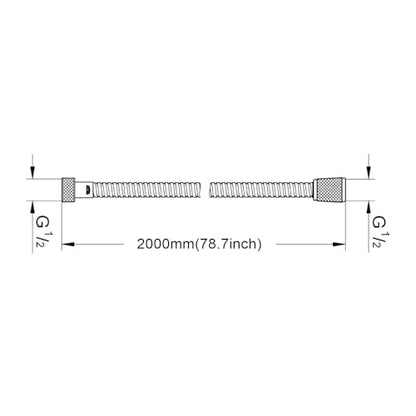 AULEEND，78 inch，encrypted shower hose 304 stainless steel metal - Extra long shower hose -（Universal Connection G 1/2" x 1/2")（Matte Black） - color: Black, size: 78 inch
