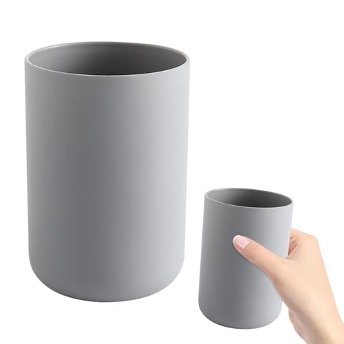 300ml Bathroom Cup, Wall Mounted Toothbrush Holders Reusable Water Cup Drinking Cups for Home Travel Bathroom Accessories (Grey) - color: Grey