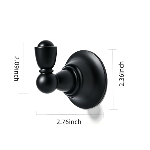 4 Pack 2-3/4inch Black Robe Hooks | Solid Zinc Alloy | Wall Mounted | Coat Hooks | Hooks Wall Mounted Robe Hooks | For organization in bathrooms entrances. - color: Black