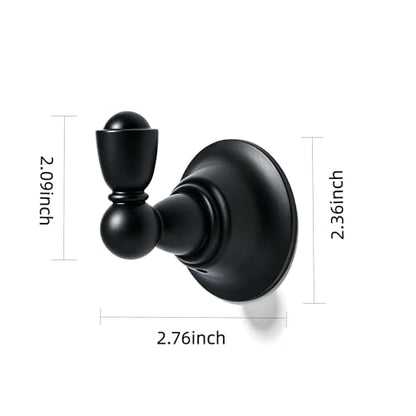 4 Pack 2-3/4inch Black Robe Hooks | Solid Zinc Alloy | Wall Mounted | Coat Hooks | Hooks Wall Mounted Robe Hooks | For organization in bathrooms entrances. - color: Black