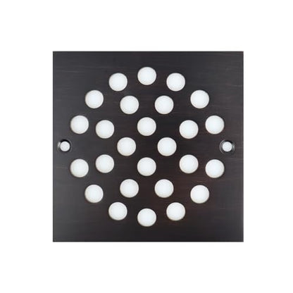 4 Inch Square Screw-in Shower Drain Cover Oil Rubbed Bronze | 304 stainless steel, large flow anti-clog structure, replaceable grate with matching screws for bathroom floor drain - color: Oil Rubbed Bronze
