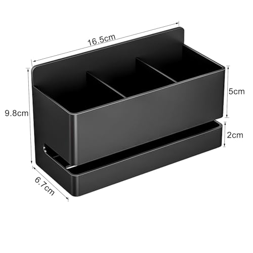 Electric Toothbrush Holder, Toothbrush Holders wall Mounted，3 Slot | Aluminum toothbrush holder, drill-free, 3-slot storage; suitable for use in bathrooms, kitchens, and studies. - size: Three slot
