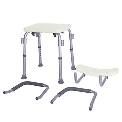 Winado Medical Shower Chair Bath Seat with Padded Armrests & Backrest & Adjustable Legs, Supports up to 450 lbs, Bathtub Safety and Support, White - size: White+Padded Armrests