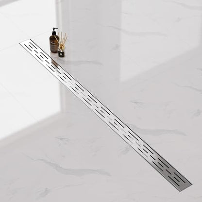 Neodrain 48-Inch Brushed Linear Shower Drain with Brick Pattern Grate | 304 Stainless Steel,Durable Bathroom Floor Drain,Rectangle Linear Drain with Hair Strainer & Adjustable Feet,CUPC certified - color: Stainless, size: 48 In