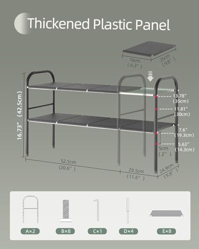 Under Sink Organizers and Storage,Expandable under cabinet organizer Shelf | 2 tier expandable shelf for kitchen and bathroom,shoe rack,8 Removable ABS Panels,Adjustable partition height,20.6-32.2" W - size: 8 Panels