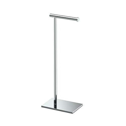 Gatco 1431C Modern Rectangle Base Freestanding Toilet Paper Holder, 21.25" Chrome with Weighted Base - color: Chrome, 21.25"h