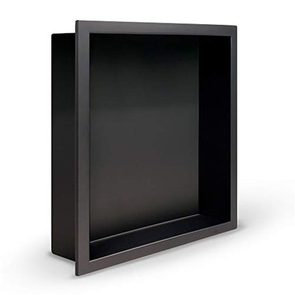Shower Niche Stainless Steel In-wall Model 12" X 12" Recessed Shelf Ready For Tile - Color Mate Black - Modern and Elegant Design - Easy to Install - Lightweight - Leak Proof Product - color: Black