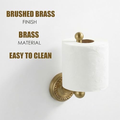 Brass Toilet Paper Holder Wall Mount, Bathroom Toilet Roll Holder | Modern & Antique Style Lavatory Tissue Holder Organizer for Toilet Paper, Towels, Washcloths - color: Toilet Paper Holders