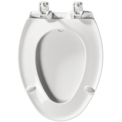 BEMIS 7900TDGSL Commercial Heavy Duty Closed Front Toilet Seat with Cover, Industrial No Slam Seat with Secure Installation, Made in USA, Elongated, White - size: Elongated