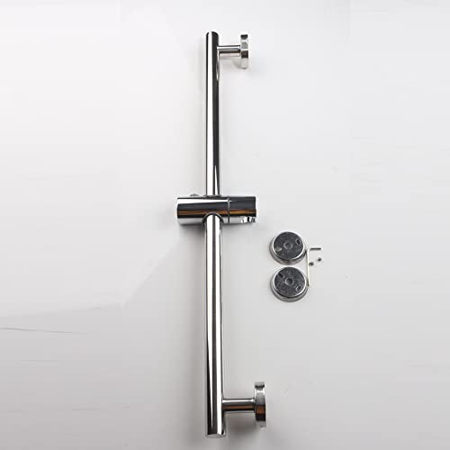 Chrome Shower Slide Bar, Bathroom Shower Slide Bar with Adjustable Handheld Shower Holder, Stainless Steel Slide Slide Bar Wall Mount - color: Chrome