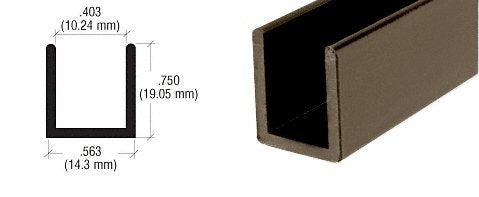 Brixwell SDCD380RB-CCP4 Oil Rubbed Bronze 3/8" Fixed Panel Shower Door Deep U-Channel 4 inch Sample - color: Oil Rubbed Bronze, size: 4 Inch - Sample