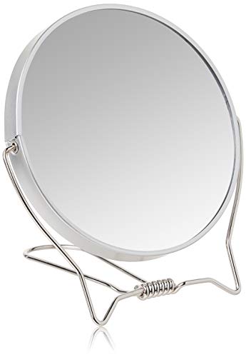 Goody Two-Sided Makeup Mirror with Stand - 1X and 3X Dual Sided Magnification - Lightweight & Portable Table Top Magnifying Vanity Mirror - size: 7.1"L x 5.1"W (Pack of 1), style: 2-Sided Mirror