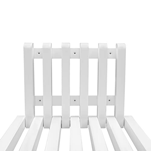 Foldable Wall-Mounted Chair, 330.69 Bearing 90° Foldable 3CM Thickness Solid Wood Invisible Shoe-Changing Stool with Support Legs for Various Occasion (White)