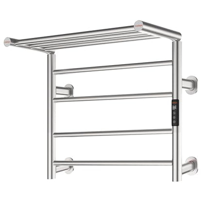 Heated Towel Rack Foldable Smart Dual-Zone APP No-Drill Brushed CA3 - color: Brushed, size: Pro-7Bar H27.56 x W21.65